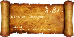 Nicolau Csongor névjegykártya